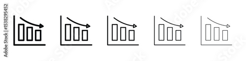Chat arrow down icons in black stroke designs on white background