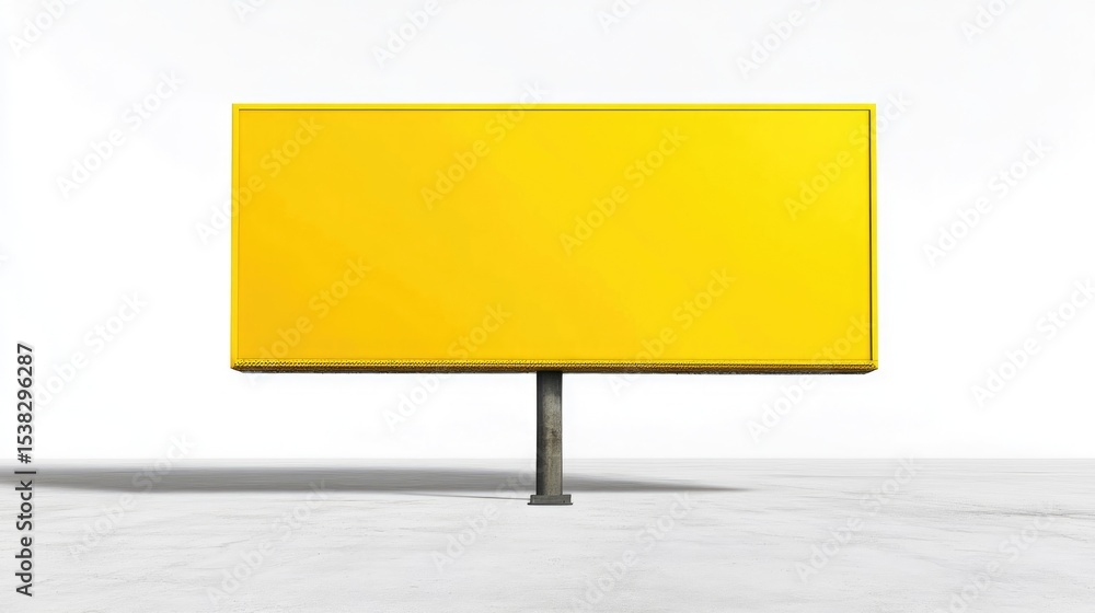 Fototapeta premium Yellow isolated advertising billboard template on white background