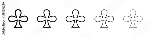 Club icons in black stroke designs on white background