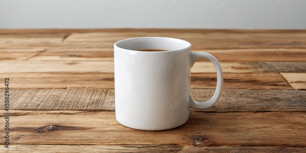A white coffee mug mockup banner A white coffee mug mockup banner