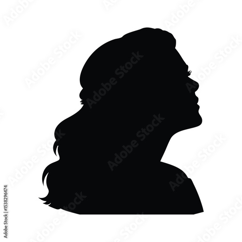silhouette of woman with long wavy luxurious blonde hair