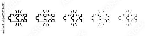 Compatibility icons in black stroke designs on white background