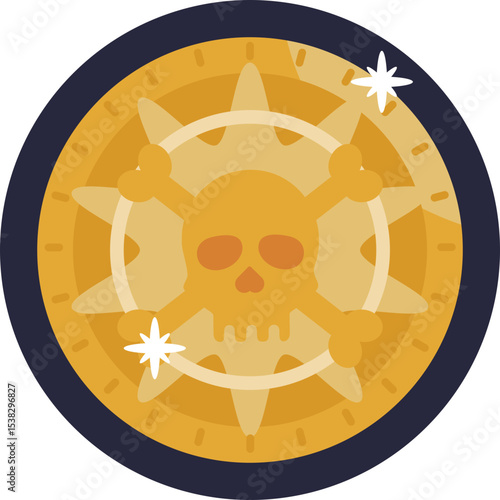 A gold coin symbolizing pirate treasure or loot.