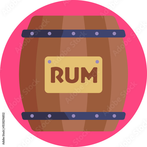 A wooden barrel used by pirates to store food, water, or rum aboard ships.