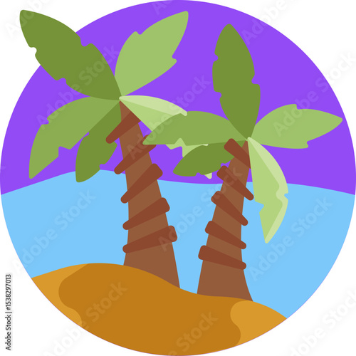 Tropical palm tree symbolizing remote pirate islands or hidden treasure locations.