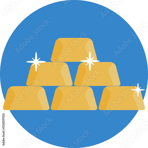 Stack of gold bars representing pirate treasure wealth.