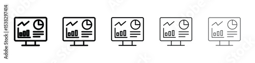 Dashboard icons in black stroke designs on white background