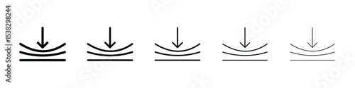 Elastic icons in black stroke designs on white background
