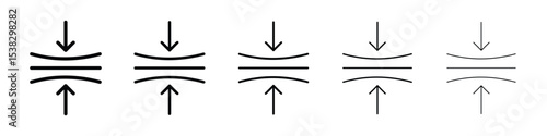 Elastic icons in black stroke designs on white background