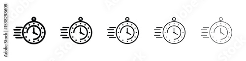 Express icons in black stroke designs on white background