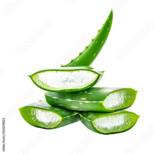Wallpaper Mural Fresh Aloe Vera Leaves Slices Piece isolated on a white background
 Torontodigital.ca