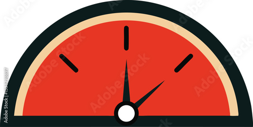 High-resolution isolated speedometer icon on white background. Classic dial design, ideal for automotive, dashboard, gauge, racing, meter, and performance-related themes.