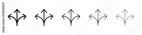 Flexibility icons in black stroke designs on white background