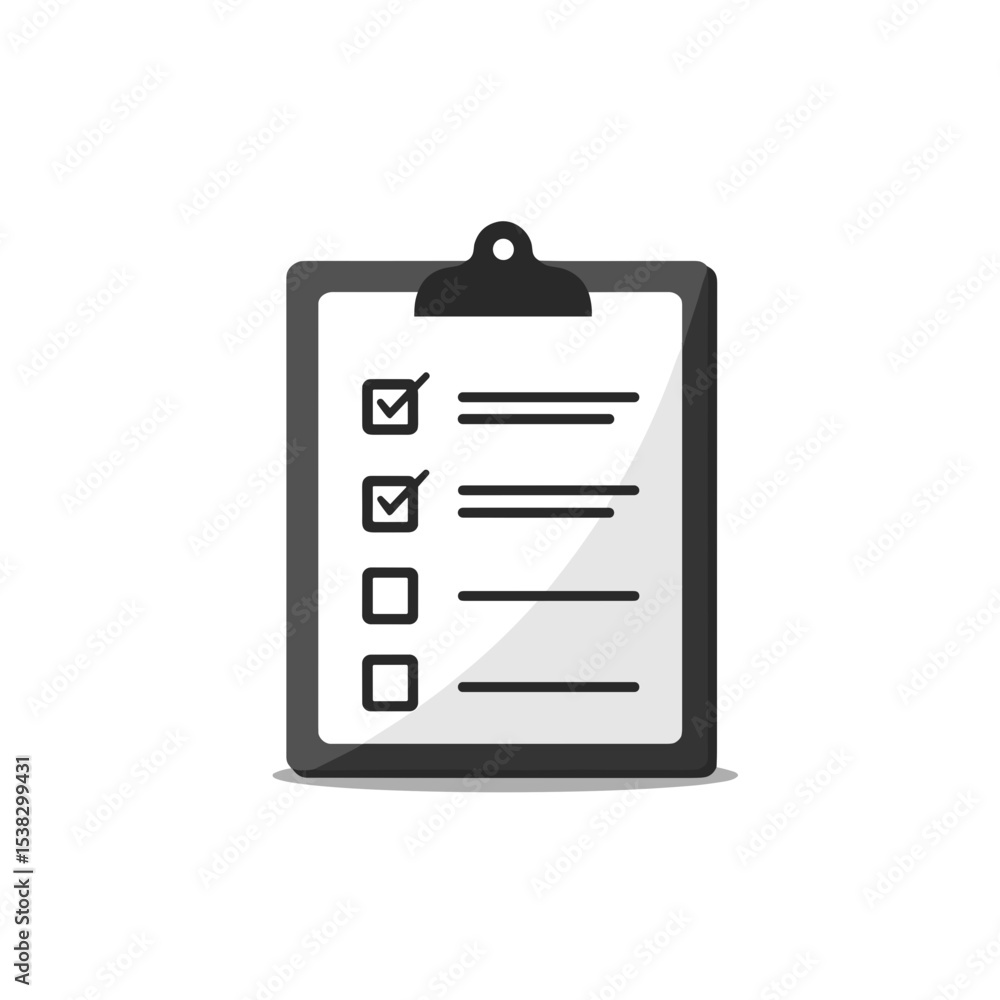 Checklist clipboard with checked boxes for presentations, with copy space Checklist clipboard with checked boxes for presentations, with copy space