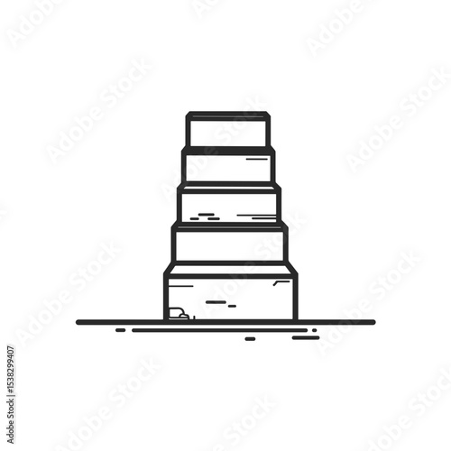 Simple stacked podium, outline style for a leadership blog