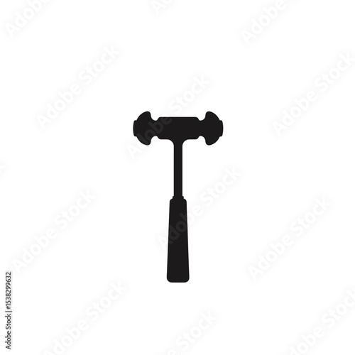 Silhouette of a gavel on a white background for court or auction themes, with copy space