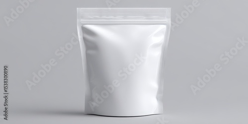 A white coffee pouch mockup banner