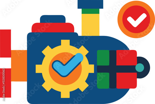 Engine check concept with dashboard warning light, car engine diagnostics, mechanic inspection, vehicle maintenance, engine warning symbol, auto repair, motor checkup, vehicle service, engine troubles