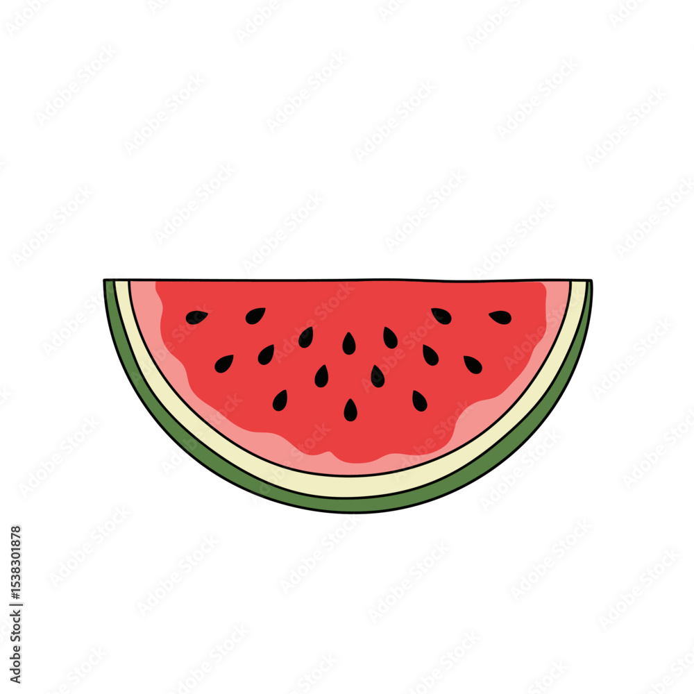 Watermelon Slice Illustration - Summer Fruit Delight Watermelon Slice Illustration - Summer Fruit Delight