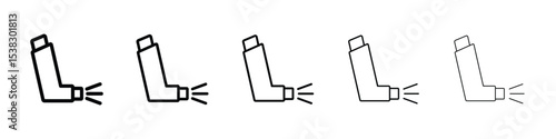 Inhaler icons in black stroke designs on white background