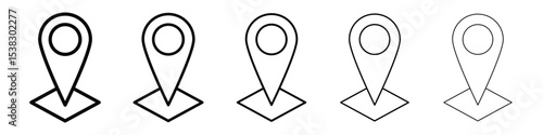 Land layer location icons in black stroke designs on white background