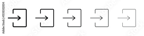 Log out icons in black stroke designs on white background