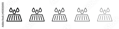 Manhole icons in black stroke designs on white background