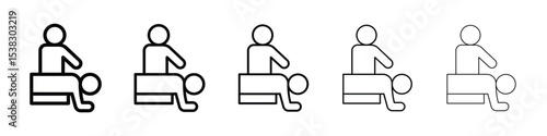 Massage icons in black stroke designs on white background