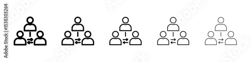 Mediator icons in black stroke designs on white background
