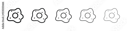 Microorganism icons in black stroke designs on white background