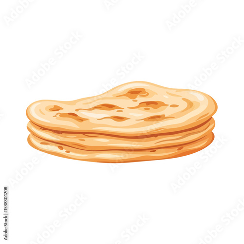 Stack of Flatbreads - Culinary Illustration