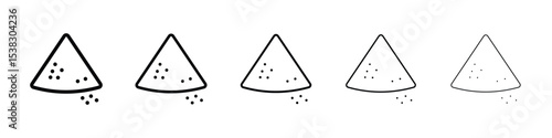 Mound icons in black stroke designs on white background