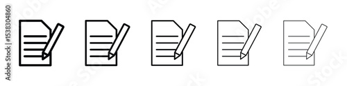 Note icons in black stroke designs on white background