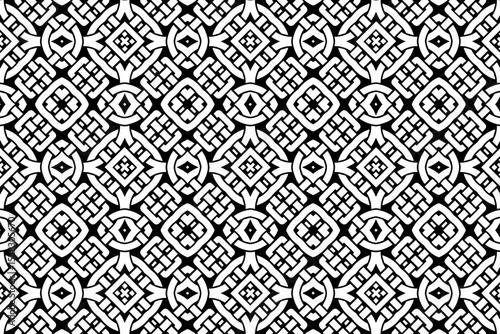 Geometric ethnic black white pattern. Template, stencil for laser cutting metal, wood carving, coloring, stained glass, logo. Decorative ornaments of the East, Asia, India, Mexico, Aztec, Peru.