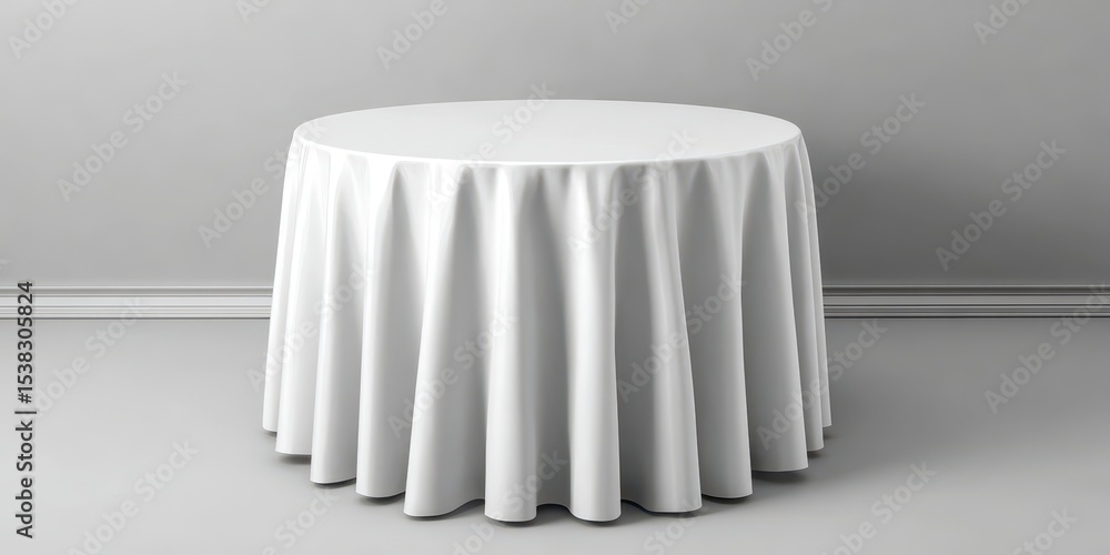 A white plastic tablecloth mockup banner A white plastic tablecloth mockup banner