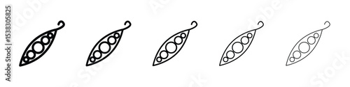 Peapod icons in black stroke designs on white background