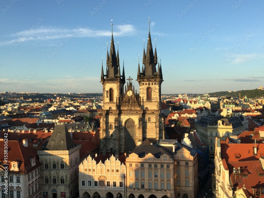 Naklejka premium view of prague in sunny day