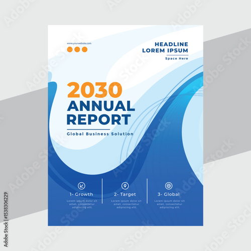 corporate Modern business blue annual report cover template flyer design template ready to print design