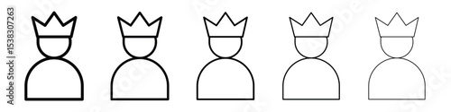 Premium User icons in black stroke designs on white background
