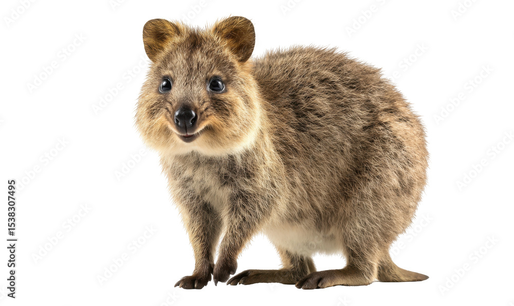 Fototapeta premium Cute, light brown, fluffy possum-like creature