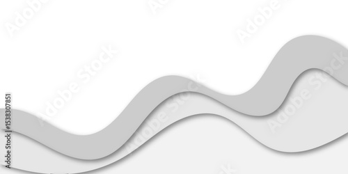 Abstract minimal wavy layered background with soft gray curves and shadow effects. Modern 3D paper-cut style design, perfect for web banners, presentations, or elegant graphic layouts.