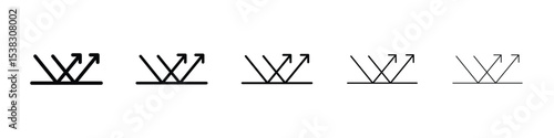 Reflect icons in black stroke designs on white background