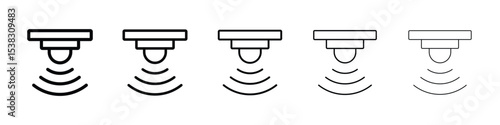 Sensor icons in black stroke designs on white background