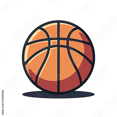 Basketball with shadow, stylized design for sports blogs