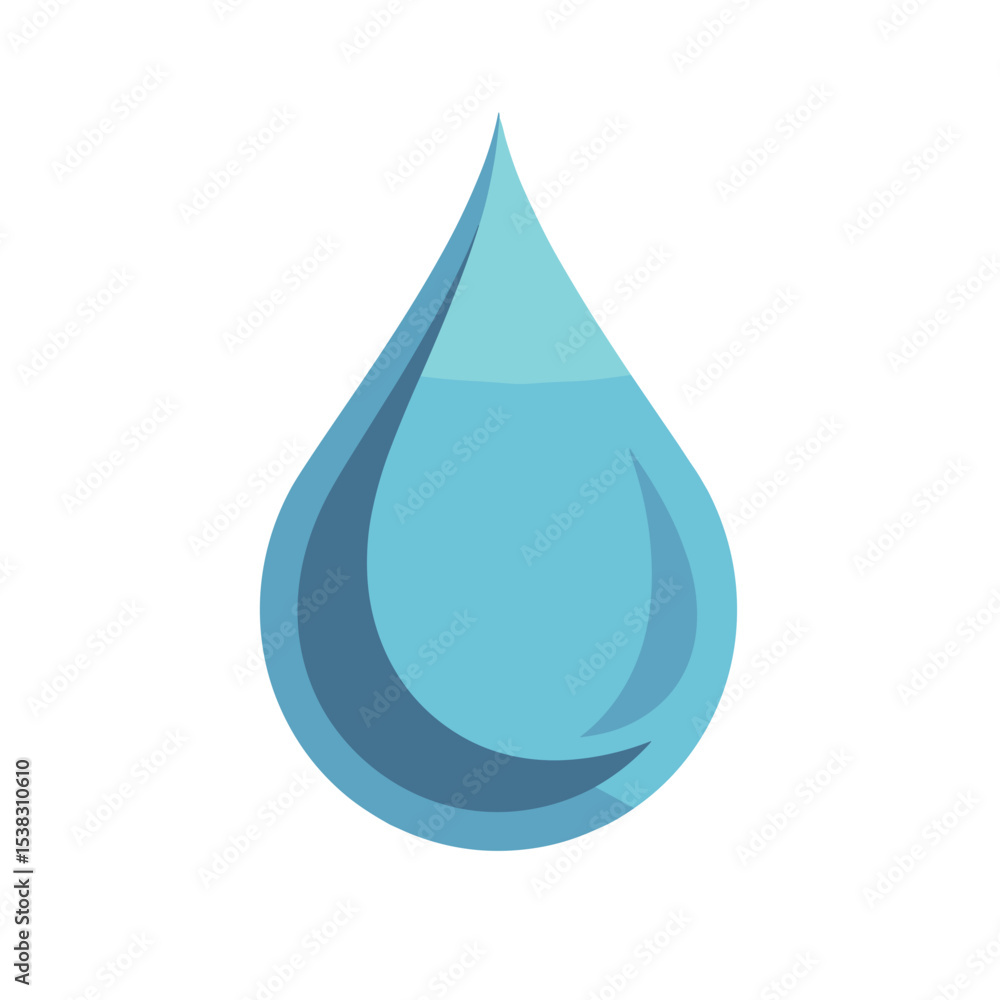 Simple blue water droplet, the concept of hydration, with space for copy Simple blue water droplet, the concept of hydration, with space for copy