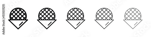 Stroopwafel icons in black stroke designs on white background