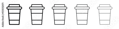 Togo Cup icons in black stroke designs on white background