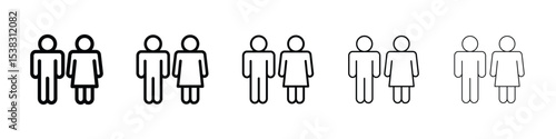 Toilet icons in black stroke designs on white background