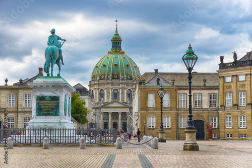 Marble Church and Amalienborg Square, Copenhagen, Denmark