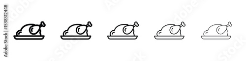 Turkey icons in black stroke designs on white background